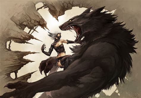 Vampire Vs Werewolf By Sandara On Deviantart Creature Artwork
