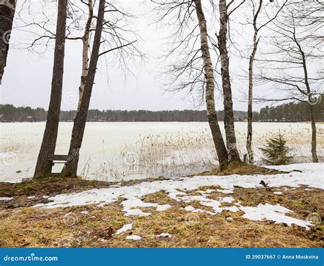 Early Spring Melting Ice And Snow Stock Image Image Of Snow Cold