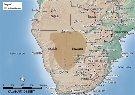 Kalahari Desert On Africa Map Map