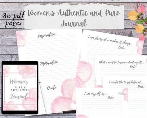 Womens Journal Womens Printable Journal Reflective Etsy