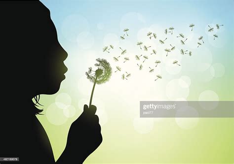 Young Girl Blow Dandelion High Res Vector Graphic Getty Images
