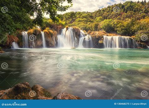 Waterfall In Krka National Park Famous Skradinski Buk Croatia