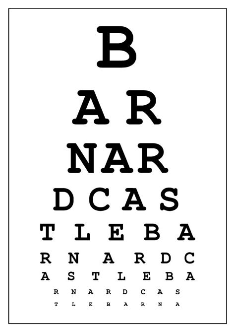 Standard Eye Test Chart Printable Au