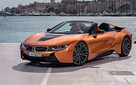 Download Wallpapers Bmw I8 Roadster 2018 Front View Electric Car