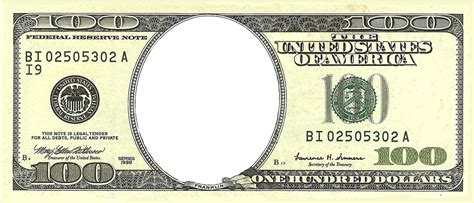 100 Dollar Bill Template