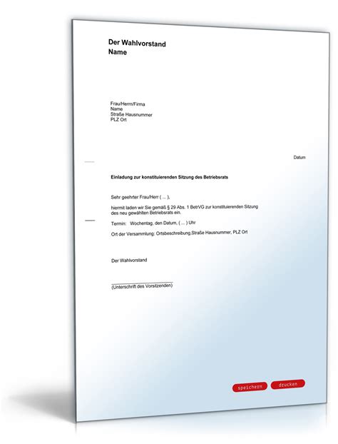 Vorlage einladung 25 dienstjubiläum inspiration einladung teil von einladung asa sitzung muster. Einladung konstituierende Sitzung Betriebsrat
