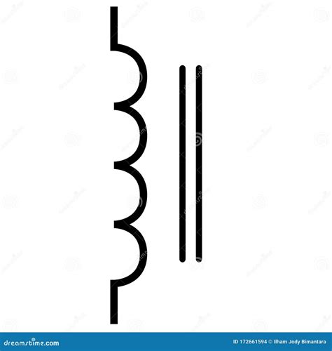 Inductor With Iron Core Component Symbol For Circuit Design Stock Illustration Illustration Of