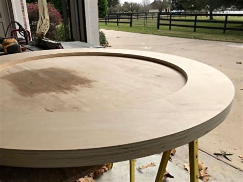 Make A Diy Round Table Top Out Of Plywood Easy Steps And Video Abbotts