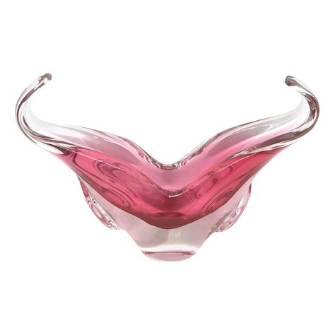 Pink And Clear Sommerso Art Glass Vase Object Sculpture Murano Italy 1970s For Sale At 1stdibs