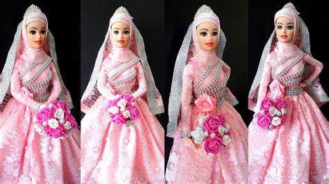 Barbie Doll Muslim Hijab Style Marriage Dress How To Make Barbie Doll Hijab Wedding Dresses