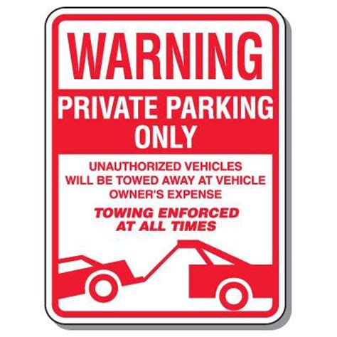 Tow Away Zone Signs Warning Private Parking Only Etsy