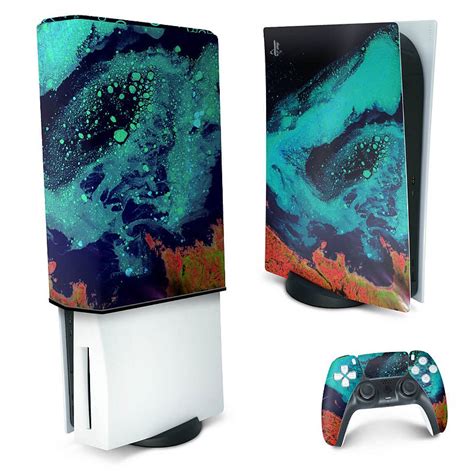 Kit Ps5 Skin E Capa Anti Poeira Abstrato 105 Pop Arte Skins