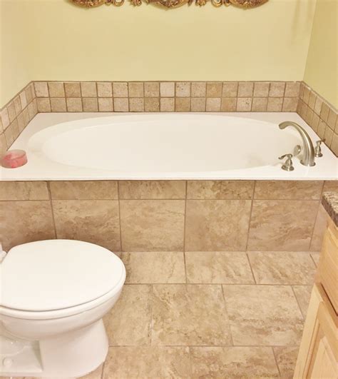 In stock & ready to ship. Garden tub with tile surround | Garden tub, Corner bathtub ...