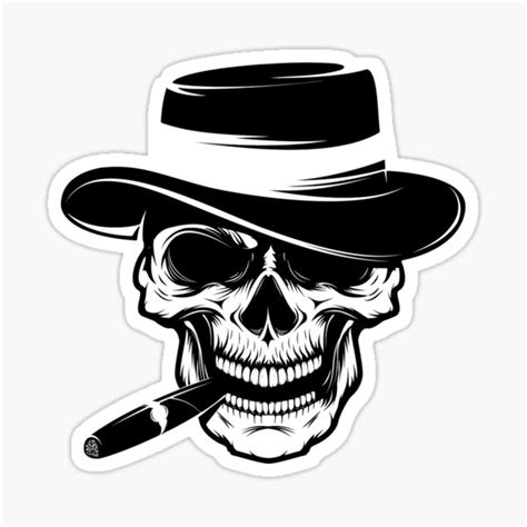 Skull Smoking A Cigar Sticker For Sale By Tinamancusi Redbubble