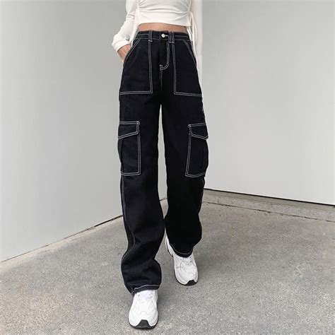Y2k Black Baggy Cargo Pants In 2021 Tomboy Style Outfits Fashion