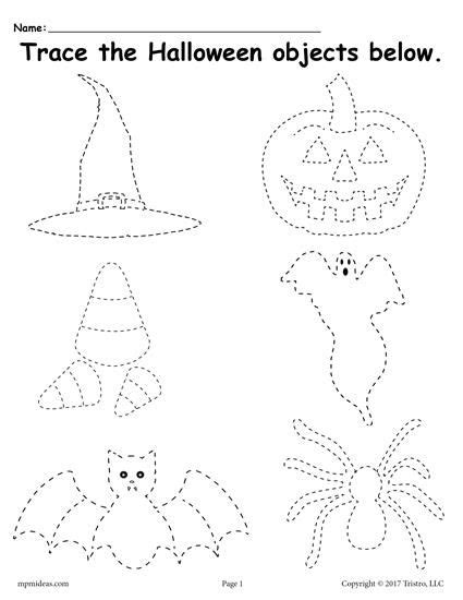 Printable Halloween Tracing Worksheet Halloween Preschool Halloween