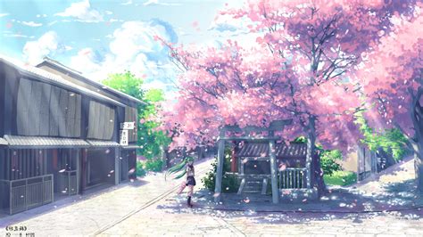 Anime Hatsune Miku Vocaloid Cherry Blossom Wallpapers Hd Desktop