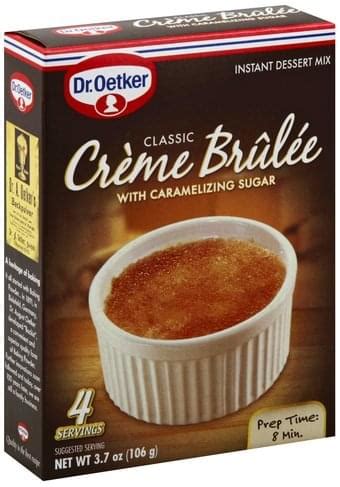 Classic creme brulee is made with 4 simple ingredients: Dr Oetker Classic Creme Brulee Instant Dessert Mix - 3.7 oz, Nutrition Information | Innit