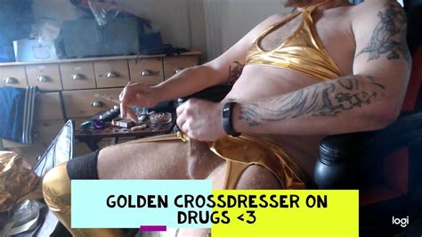 crossdresser wearing gold lingerie and totally influenced b xhamster