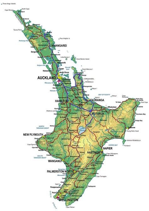 New Zealand The North Island Map Of New Zealand New Zealand North