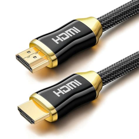 1m Hdmi Cable Gold Plated V20 Nylon Braded High End Metal Chrome