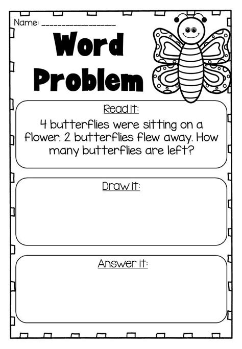 Word ladder worksheet by planting seeds for tomorrow tpt. Word Problem Printable Worksheets for Kindergarten ...