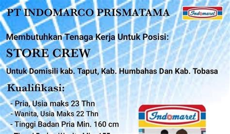 Literasi dan edukasi di cfd kota klaten. Lowongan Kerja D3 S1 Terbaru di PT Indomarco Prismatama (Indomaret Group) Medan April 2021 ...