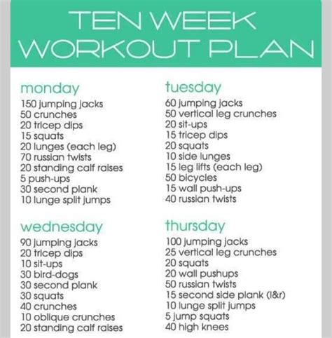 10 Week Workout Plan 😁 Musely