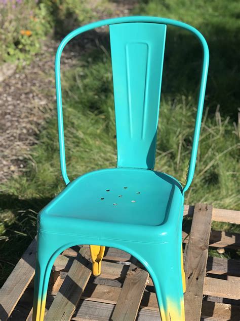 How To Spray Paint A Metal Chair Easy Ombre Upcycle Project