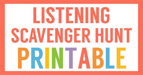 Free Listening Scavenger Hunt Homeschool Share