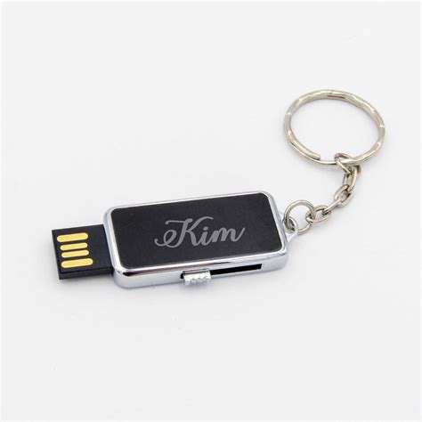 Metal Personalized Keychain Usb Flash Drive 8gb Etsy