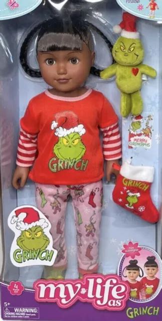 New My Life As Grinch 18” Posable Cindy Lou Doll W Plush Brown Skin Hair Sealed 5999 Picclick