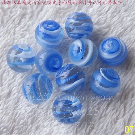 Free Shipping 20pcslot 16mm Marbles Blue And White Wire Pattern