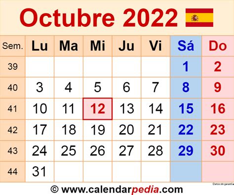 Calendario Octubre 2022 En Word Excel Y Pdf Calendarpedia Aria Art Vrogue