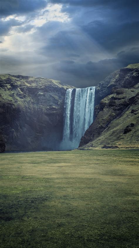 Skógafoss Wallpaper 4k Waterfalls Iceland Cliffs Sun Rays Nature