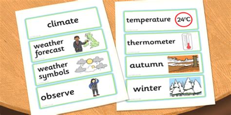 Wonderful Weather Word Cards Teacher Made