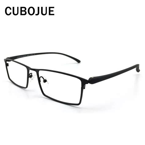 cubojue titanium eyeglasses frames men oversized big large glasses male full rim spectacles for