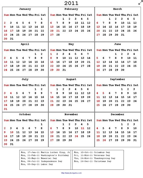 2011 Calendar With Holidays Search Results Calendar 2015