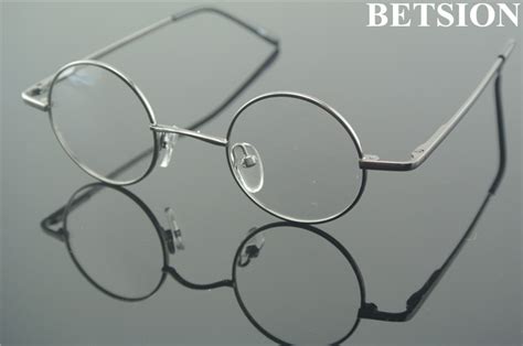 Small Size 42mm Vintage Round Reading Glasses Spring Hinges Full Rim