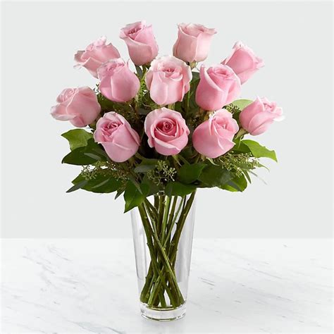 Pink Roses In Vase Interflora