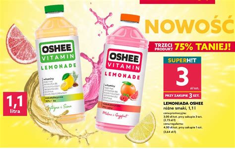 Lemoniada malina-grejpfrut Oshee vitamin lemonade - cena - promocje - opinie - sklep | Blix.pl