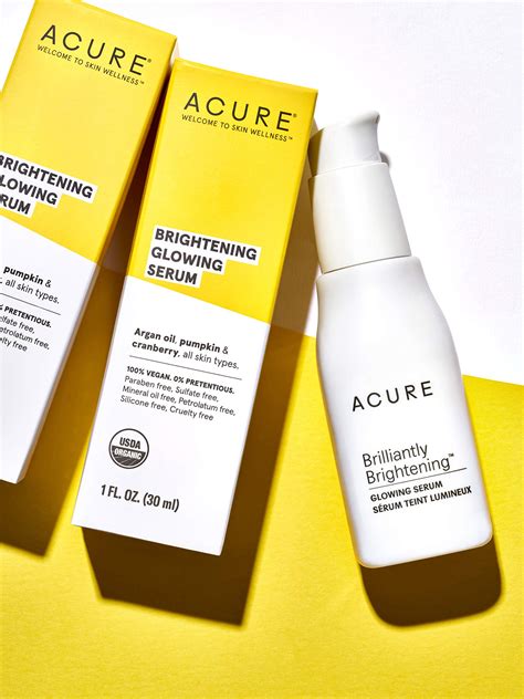 Acure Brightening Glowing Serum 100 Vegan For A Brighter
