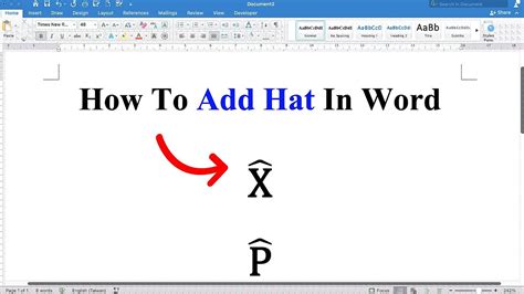 How To Add Hat In Word Type P Q Y X R Theta Beta Hat Youtube