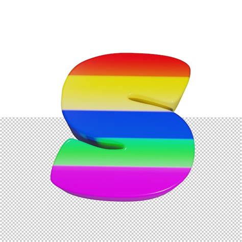 Premium Psd Letter S Rainbow Text Effect 3d Render