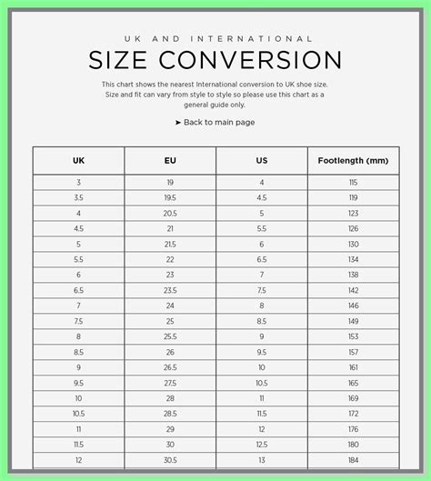 Shoe Size Conversion Chart Brazil