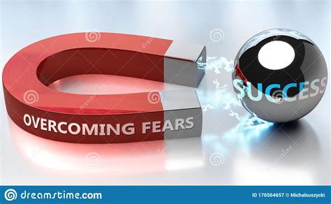 Overcoming Fears Helps Achieving Success Pictured As Word Overcoming