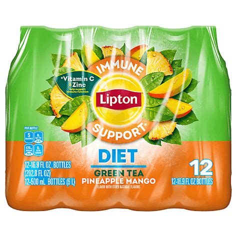 Lipton Green Tea Diet Pineapple Mango 12 Ea Beverages King Food Saver