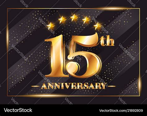 15 Years Anniversary Celebration Logo 15th Vector Image