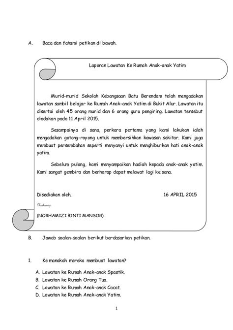 Bahasa melayu pemahaman tahun 1. Soalan Latihan Bahasa Malaysia Tahun 1 - Persoalan n