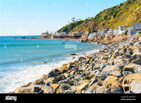 Tranquil oasis nestled along the beachfront of Malibu, California, with